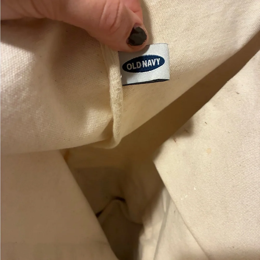 Old Navy 2001 Vintage Canvas Tote Bag - Navy and Cream - Picture 4 of 6